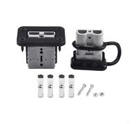 Coppia di connettori per cavo batteria 50A 2 pezzi con staffa compatibile per argano barca auto traina motore tensione nominale 600 V adatto per cavo AWG 6 12