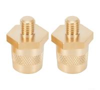 Coppia di connettori terminali per batteria M8 in ottone con perni e dadi adattatori per batterie automobilistiche, marine, camper e camion