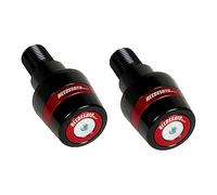 Coppia di contrappesi Accossato con inserto colorato rosso per manubri con filetto M16 X 1,5 per Yamaha X-Max 400 dal 2013 al 2014 (CC 400)