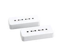 Coppia di coperture per pickup P90 per chitarra, spaziatura tra i poli 50/52 mm, stile saponetta bianca, per pickup ponte e collo