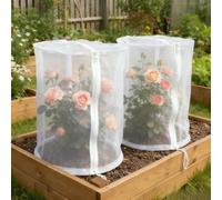 Coppia di coperture riutilizzabili per piante a cupola, con cerniera | Queste cupole protettive in rete proteggono le colture da giardino dagli uccelli e consentono l'ingresso di luce e pioggia.