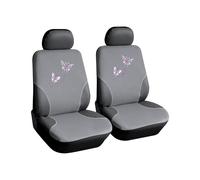 Coppia di Coprisedili Anteriori Universali in Poliestere e Spugna Butterfly Grigi