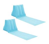 Coppia di cuscini gonfiabili per esterni, per prendere il sole o la spiaggia, con schienale, sdraio gonfiabili per viaggi, campeggio (blu cielo)
