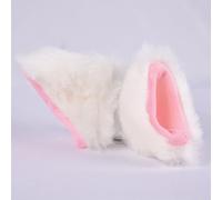 Coppia di decorazioni per orecchie in peluche per casco da moto, accessori affidabili per migliorare l'aspetto dell'attrezzatura da equitazione (bianco)