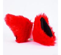Coppia di decorazioni per orecchie in peluche per casco da moto e accessori affidabili per migliorare l'aspetto dell'attrezzatura da equitazione (rosso)