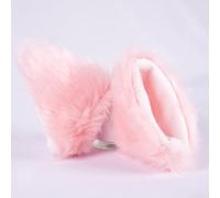 Coppia di decorazioni per orecchie in peluche per casco da moto e accessori affidabili per migliorare l'aspetto dell'attrezzatura da equitazione (rosa)