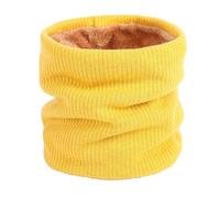 Coppia di deflettori d'aria compatibili con moto, caldi, tinta unita, con un fiocco lavorato a maglia, sciarpa corta da donna, giallo., Taglia unica