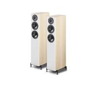 COPPIA DI DIFFUSORI ACUSTICI DA PAVIMENTO WHARFEDALE Diamond 12.4 - Risposta in frequenza 40Hz-20kHz - Riflesso dei bassi, Bianco, Legno chiaro