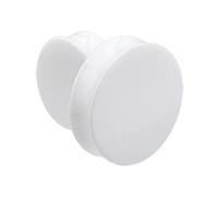 Coppia di dilatatori in acrilico bianco da 11 mm, a doppia svasatura, con sella, per lobi sottili (2 pezzi), Acrilico, Senza pietra