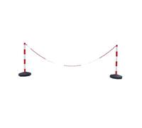 Coppia di Dissuasori di Plastica con Catena Plastica (Rosso Bianco, 2.5 m)