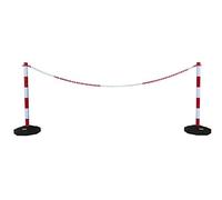 Coppia di dissuasori di plastica con catena plastica (rosso bianco, 2 m)