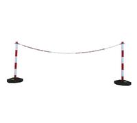 Coppia di Dissuasori di Plastica con Catena Plastica (Rosso Bianco, 3 m)