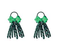 Coppia di elastici per capelli dinamici con nappe fluenti per cheerleader, ballerine, in poliestere ad alta elasticità, comode fasce