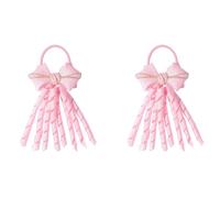 Coppia di elastici per capelli dinamici con nappe fluenti per cheerleader, ballerine, in poliestere ad alta elasticità, comode fasce