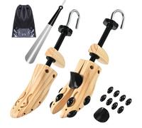Coppia di estensori per scarpe in legno, 4 vie, motivo a spirale, per donne e uomini, L (per uomo 40-45), L (taglia da uomo 40-46), L M S