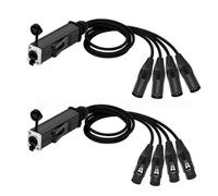 Coppia di extender di rete STP RJ45 Cat5/6 a XLR a 3 pin a 4 canali, compatibile con impianti audio