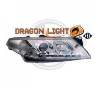 Coppia Di Fari Anteriori LED Dragon DRL Cromati Renault Laguna 01-05