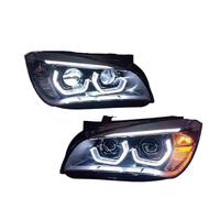Coppia di fari auto compatibili con BMW X1 E84 2011-2015, accessori DRL ambra, indicatori di direzione, fari Plug and Play(With LED Bulbs)