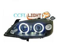 Coppia Di Fari Proiettori CCFL LHD Neri Trasparenti Vauxhall Astra G 1997-2004