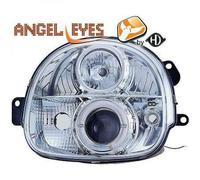 Coppia Di Fari Proiettori LHD Angel Eyes Clear Chrome Per Renault Twingo 93-98