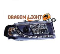 Coppia Di Fari Proiettori LHD Chiari Neri Per Skoda Octavia Hatch Estate 96-04