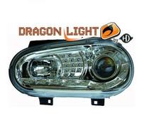 Coppia Di Fari Proiettori LHD LED Dragon Clear Chrome Per VW Golf IV 97-03