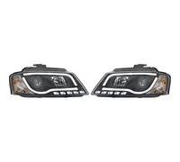 Coppia Di Fari Proiettori LHD LED DRL Trasparenti Neri Per Audi A3 Hatchback 08-