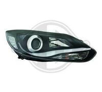 Coppia Di Fari Proiettori LHD LED DRL Trasparenti Neri Per Ford Focus IV CB8 11-