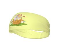 Coppia di Fasce per Capelli con Coniglio nel Cestino, da Uomo e da Donna, Antiscivolo, Traspiranti, per Palestra, Basket, Yoga