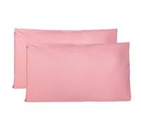 Coppia di Federe 100% Puro Cotone 40x80 CM, Set di 2 Tessuti per Cuscino Letto Made in Italy, Chiusura a Busta, Tinta Unita, Misura Standard - Rosa