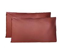 Coppia di Federe 100% Puro Cotone 40x80 CM, Set di 2 Tessuti per Cuscino Letto Made in Italy, Chiusura a Busta, Tinta Unita, Misura Standard - Bordeaux