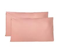 Coppia di Federe 100% Puro Cotone 50X70 CM, Set di 2 Tessuti per Cuscino Letto, Chiusura a Busta, Tinta Unita, Misura Standard - Cipria