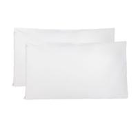 Coppia di Federe 100% Puro Cotone 50X70 CM, Set di 2 Tessuti per Cuscino Letto Made in Italy, Chiusura a Busta, Tinta Unita, Misura Standard - Bianco