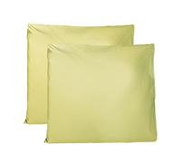 Coppia di Federe 100% Puro Cotone 60x60 CM, Set di 2 Tessuti per Cuscino Letto, Chiusura a Busta, Tinta Unita, Misura Standard - Verde Chiaro
