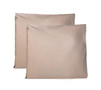 Coppia di Federe 100% Puro Cotone 60x60 CM, Set di 2 Tessuti per Cuscino Letto Made in Italy, Chiusura a Busta, Tinta Unita, Misura Standard - Tortora