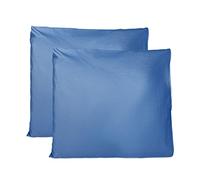 Coppia di Federe 100% Puro Cotone 65x65 CM, Set di 2 Tessuti per Cuscino Letto, Chiusura a Busta, Tinta Unita, Misura Standard - Blu Reale