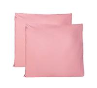 Coppia di Federe 100% Puro Cotone 65x65 CM, Set di 2 Tessuti per Cuscino Letto Made in Italy, Chiusura a Busta, Tinta Unita, Misura Standard - Rosa