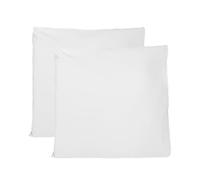 Coppia di Federe 100% Puro Cotone 65x65 CM, Set di 2 Tessuti per Cuscino Letto Made in Italy, Chiusura a Busta, Tinta Unita, Misura Standard - Bianco