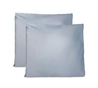 Coppia di Federe 100% Puro Cotone 65x65 CM, Set di 2 Tessuti per Cuscino Letto Made in Italy, Chiusura a Busta, Tinta Unita, Misura Standard - Celeste