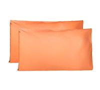 Coppia di Federe 100% Puro Cotone, Set di 2 Tessuti per Cuscino Letto, Chiusura a Busta, Tinta Unita, Misura Standard 50x80 CM