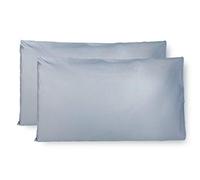 Coppia di Federe 100% Puro Cotone, Set di 2 Tessuti per Cuscino Letto, Chiusura a Busta, Tinta Unita, Misura Standard 50x80 CM