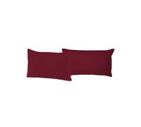 Coppia di Federe 52x82 cm in Cotone Tinta Unita Bordeaux