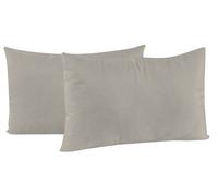 Coppia di Federe 52x82 cm in Microfibra Tinta Unita Grigio Chiaro