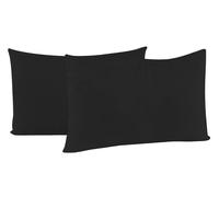 Coppia di Federe 52x82 cm in Microfibra Tinta Unita Nero