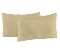 Coppia di Federe 52x82 cm in Microfibra Tinta Unita Panna
