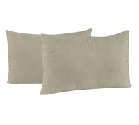 Coppia di Federe 52x82 cm in Microfibra Tinta Unita Tortora