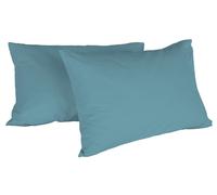 Coppia di Federe 52x82 cm Tinta Unita in Cotone Ottanio