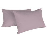 Coppia di Federe 52x82 cm Tinta Unita in Cotone Rosa Antico