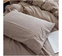 Coppia di federe casalinghe in tessuto di puro cotone, facili da pulire, lavabili in lavatrice-35 CM X 50 CM_Pasta di fagioli rossi