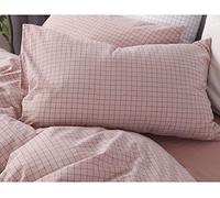 Coppia di federe casalinghe in tessuto di puro cotone, facili da pulire, lavabili in lavatrice-60 cm x 90 cm_Rosa